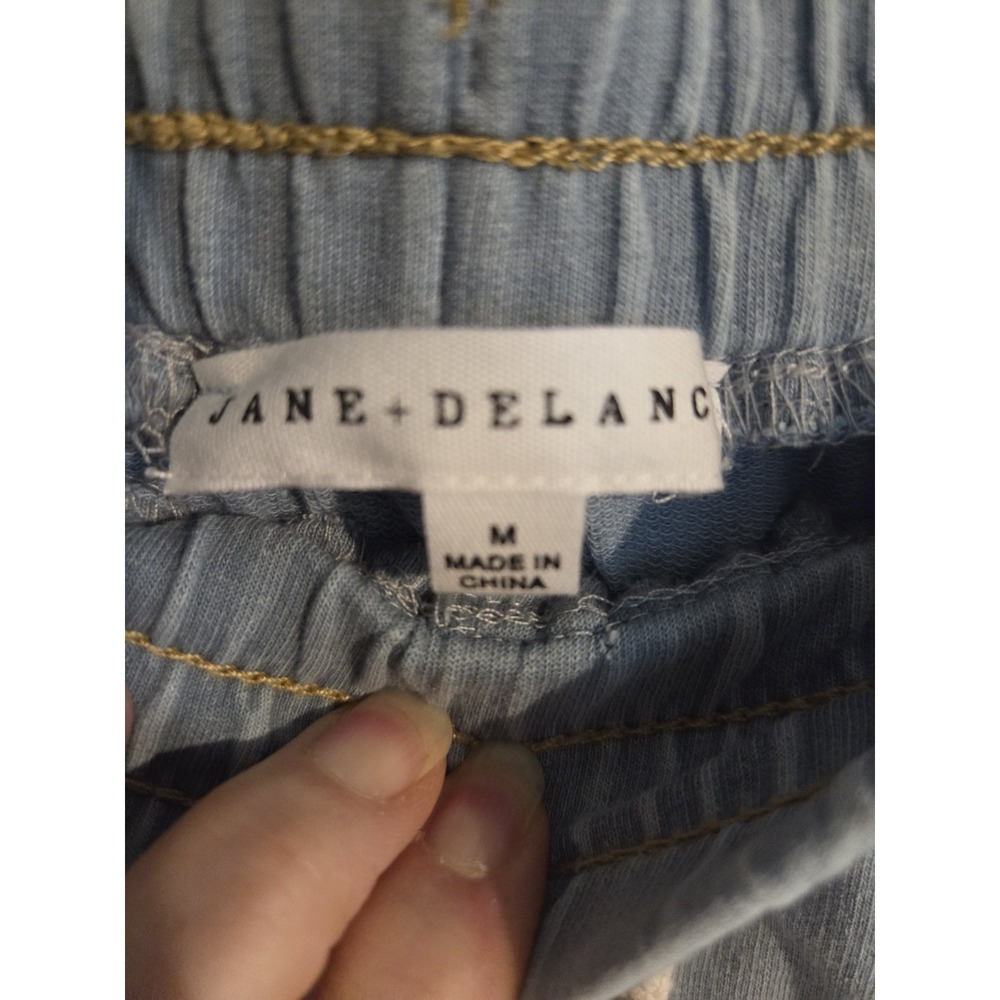 Jane + Delancey Womens Wide Leg Pull On Casual Pants Sz M Blue Cotton Blend New - Picture 5 of 5